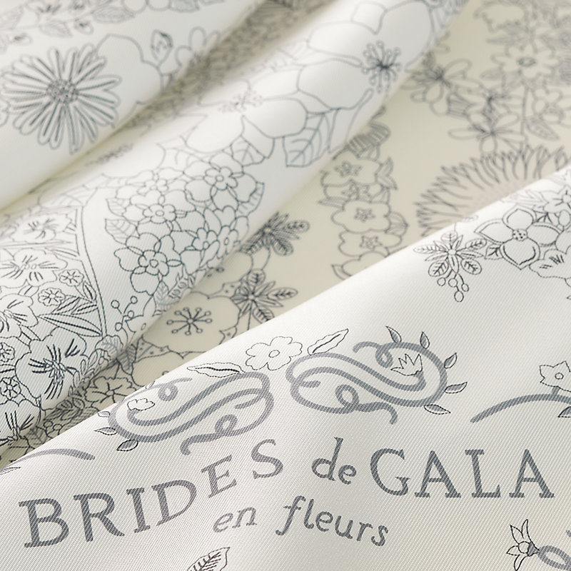 Brides de Gala en Fleurs scarf 90 - Brown | Hermès USA